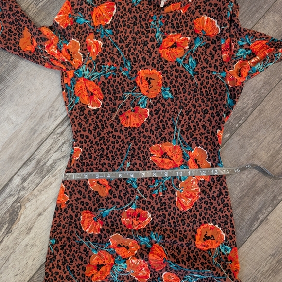 Free People Red and Black Sheath Dress with Bishop Sleeves - Picture 11 of 12